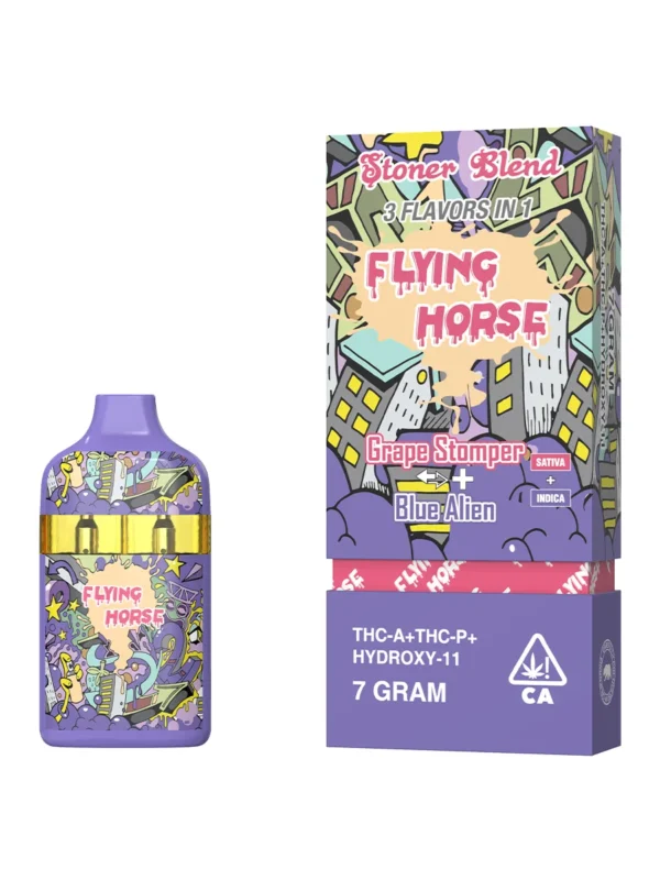 Grape Stomper | Blue Alien Flying Horse Stoner Blend Disposable 7G