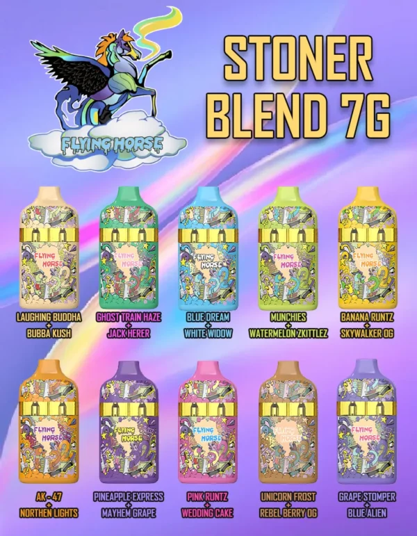 Grape Stomper | Blue Alien Flying Horse Stoner Blend Disposable 7G