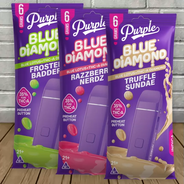 Purple Blue Diamond Blue Lotus + THCa Diamonds Disposable 6g